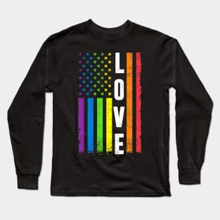 Gay Pride Men Women Lgbt Rainbow Flag Gay Love Long Sleeve T-Shirt